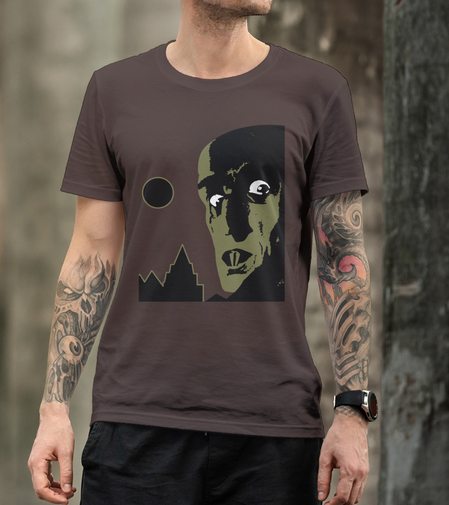 Nosferatu The Vampyre 1979 Iconic Horror Vampire Portrait With Castle And Moon T-Shirt