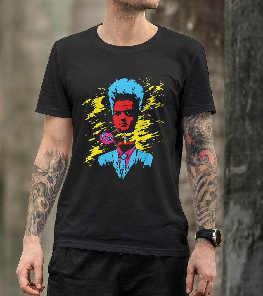 Eraserhead 1977 Pop Art Style With Colorful Lightning Background T-Shirt
