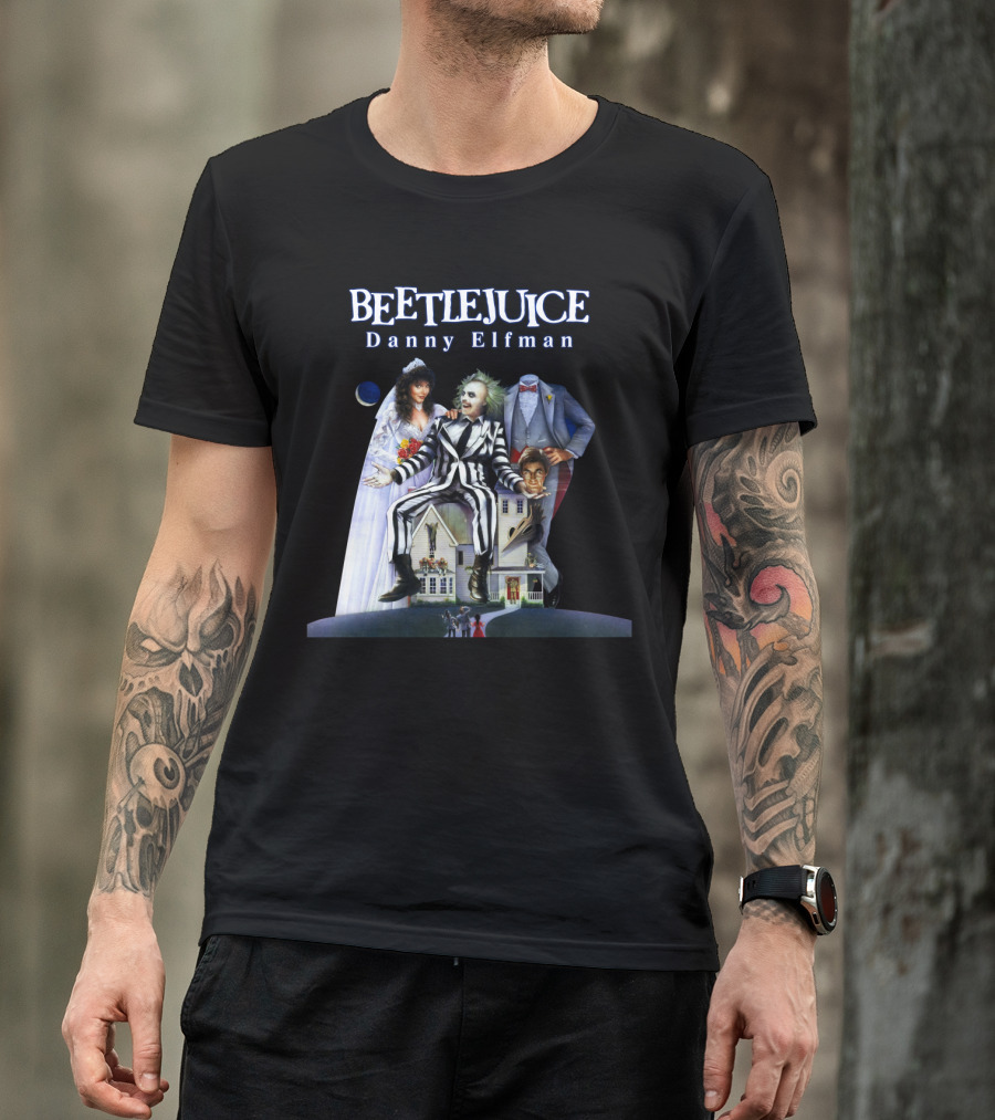Beetlejuice Danny Elfman Striped Suit House Wedding Scene T-Shirt