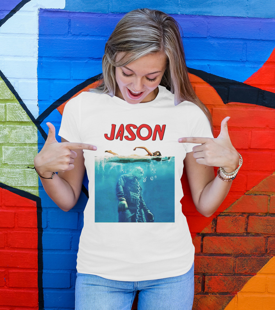Jaws Jason Voorhees Underwater Horror Mashup T-Shirt