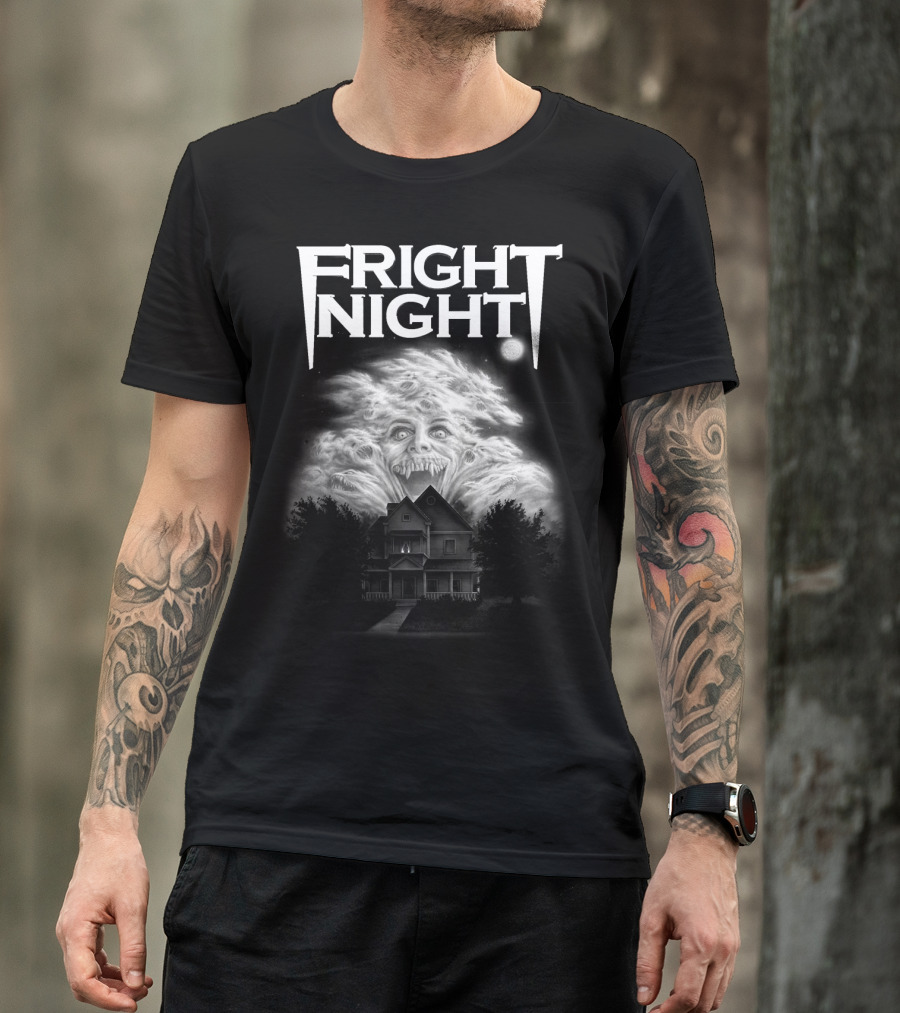 Fright Night Vampire Cloud Over Haunted House T-Shirt