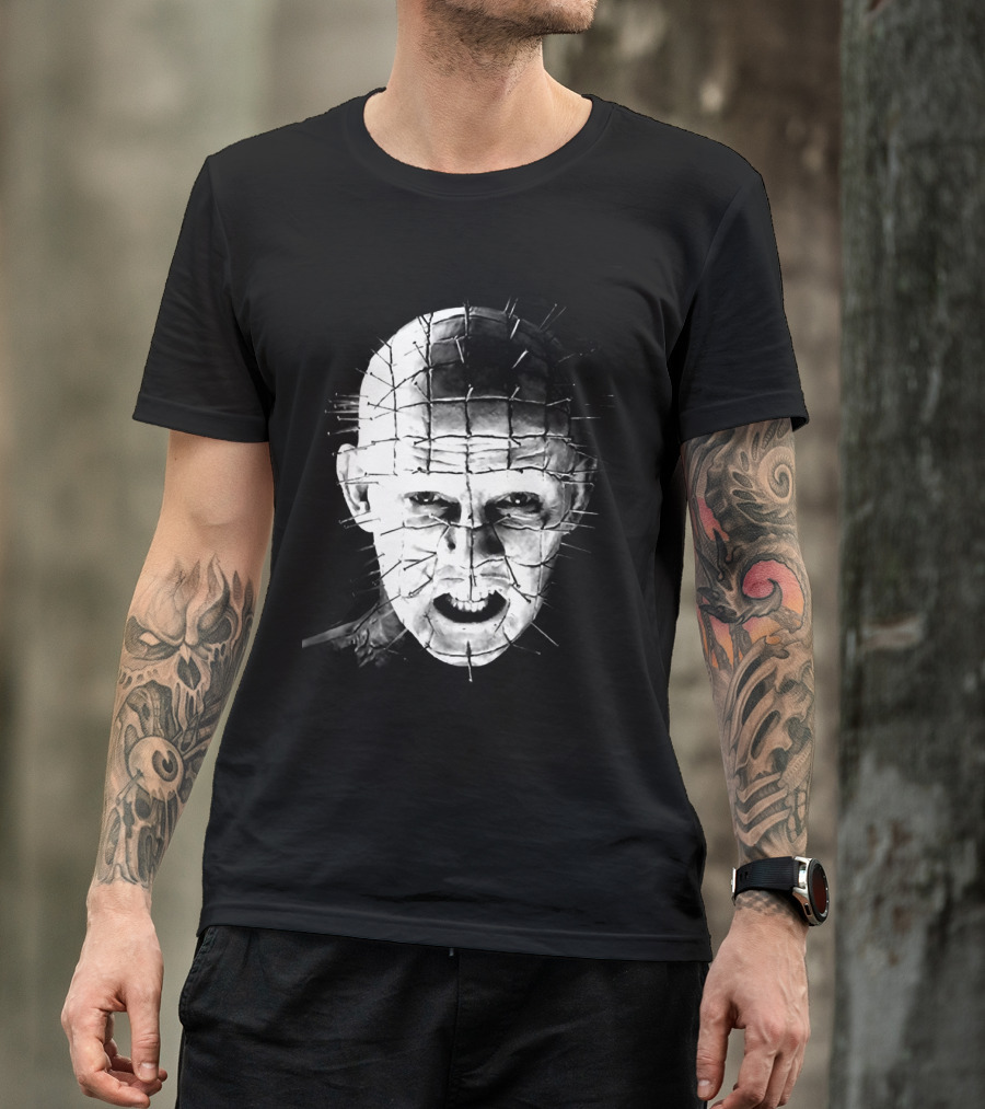 Hellraiser Pinhead Horror Icon Grayscale T-Shirt