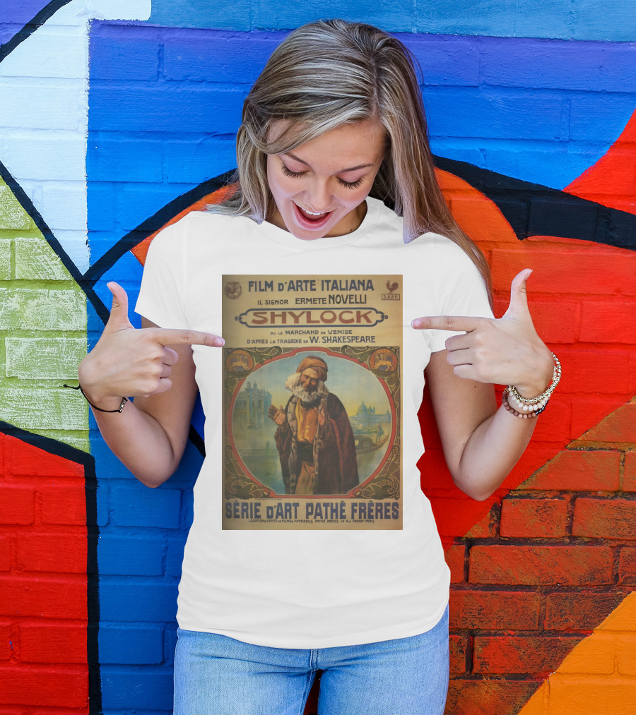 Film D'Arte Italiana Shylock Il Signor Ermete Novelli Marchand De Venise Tragédie W. Shakespeare Série D'Art Pathé Frères T-Shirt