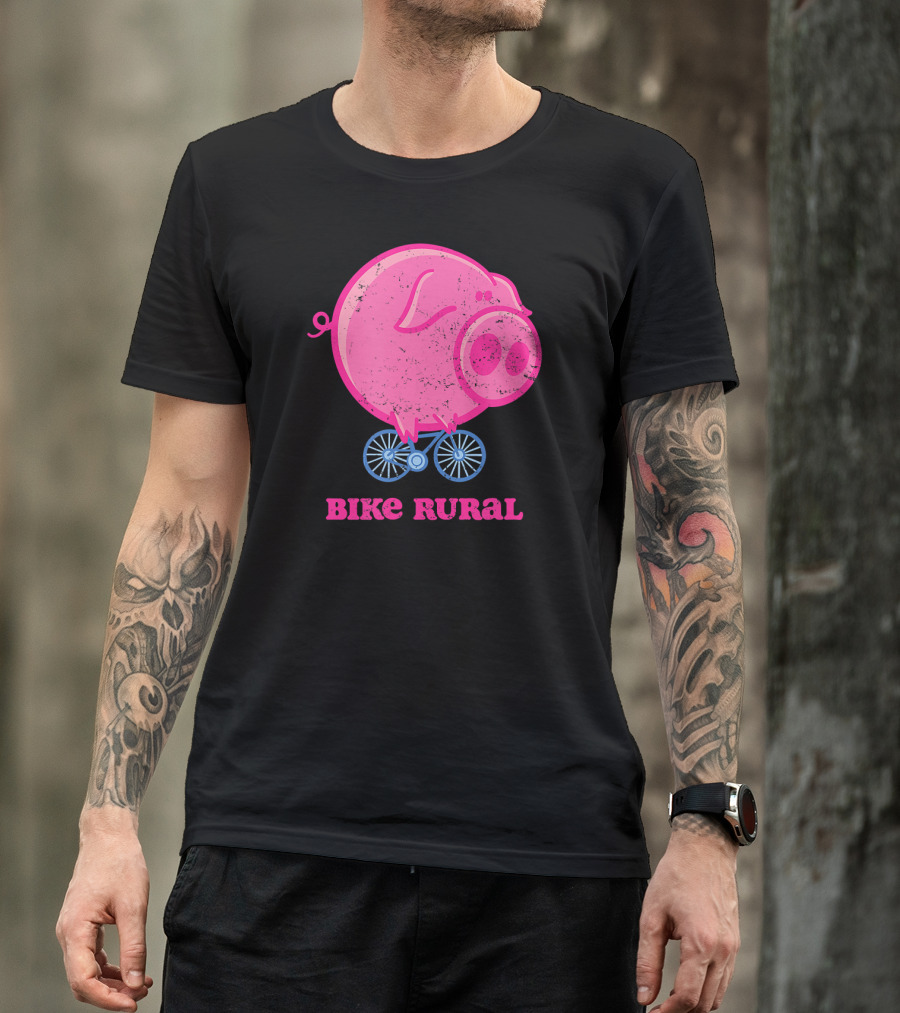 Bike Rural Pig Bicycling T-Shirt