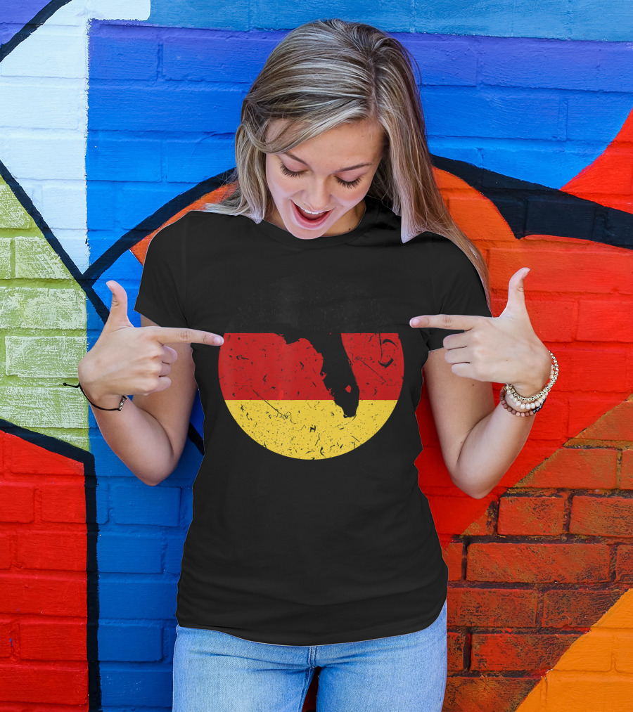 Proud Floridian German Flag Map Of Florida T-Shirt