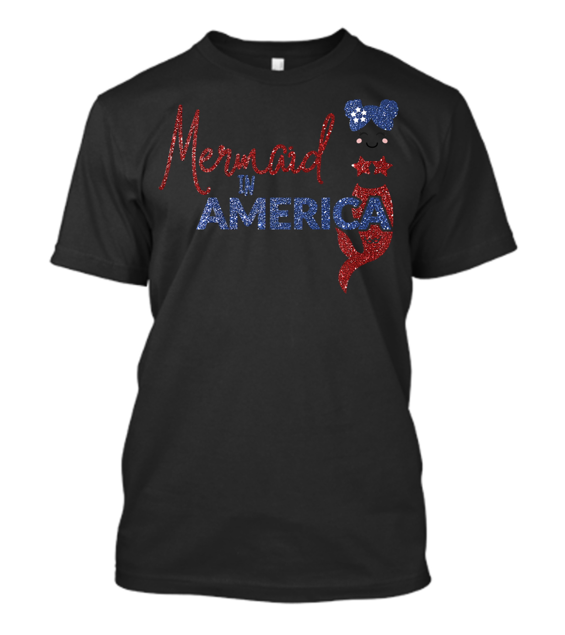 Mermaid In America 4th Of July Patriotic Kids T-Shirt