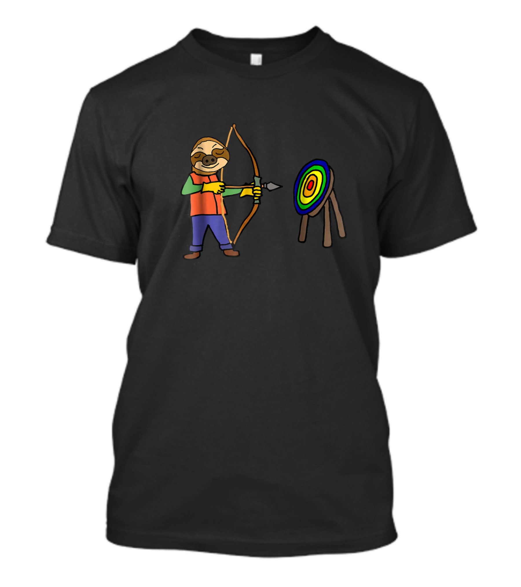 SmileteesHob Funny Sloth Archery With Bow And Target T-Shirt