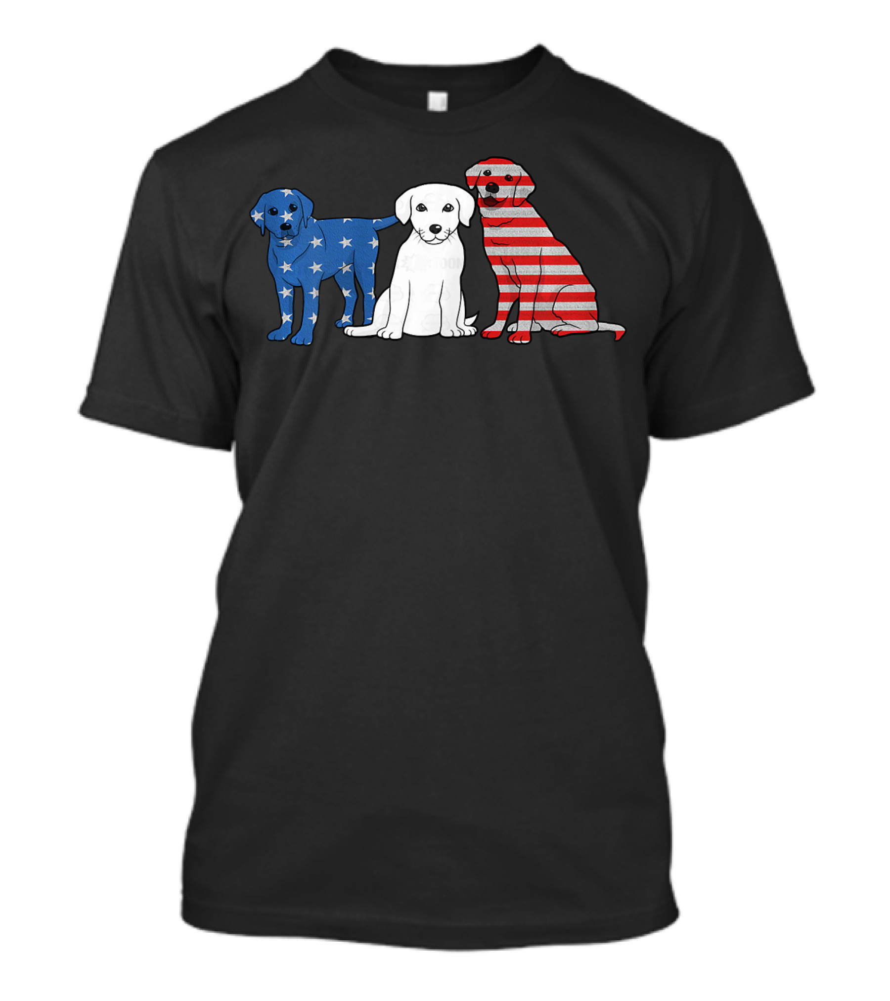 Blue White Red Labrador Lab American Flag Colors T-Shirt