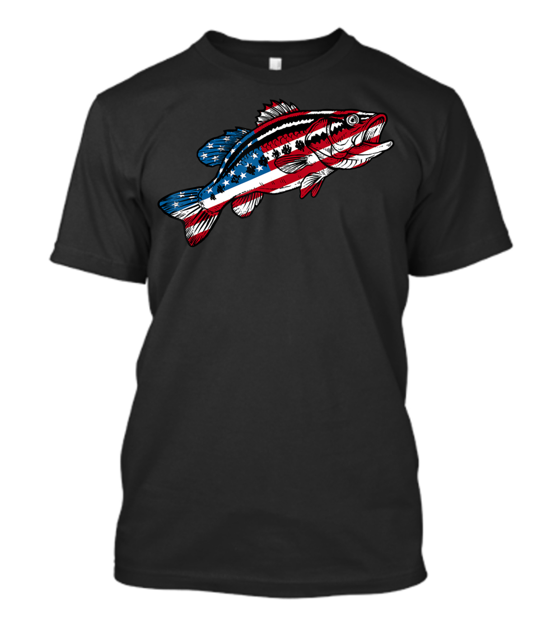 4th Of July American Flag Bass Fishing T-Shirt