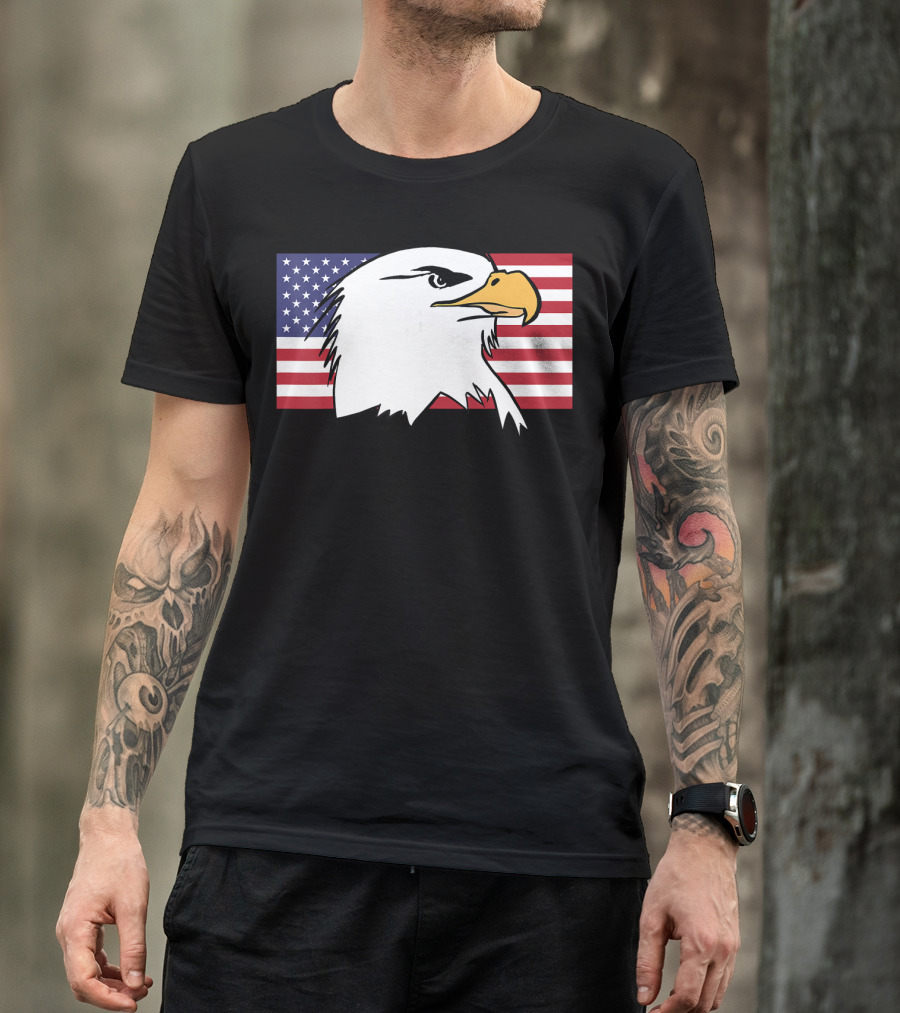 American Flag Bald Eagle 4th Of July Patriotic T-Shirt