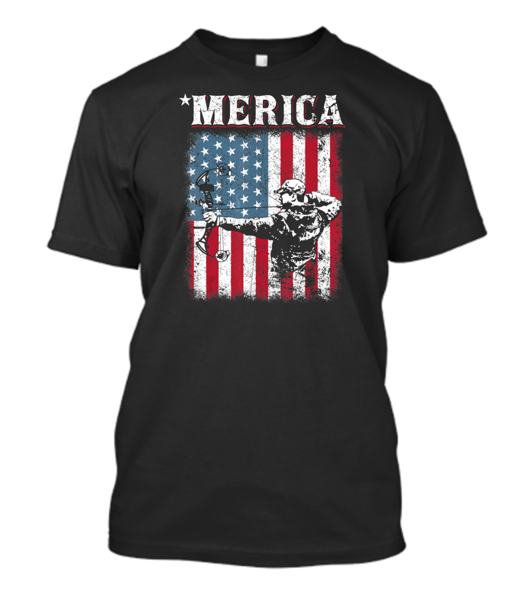 Bow Hunter Merica Archery American Flag T-Shirt