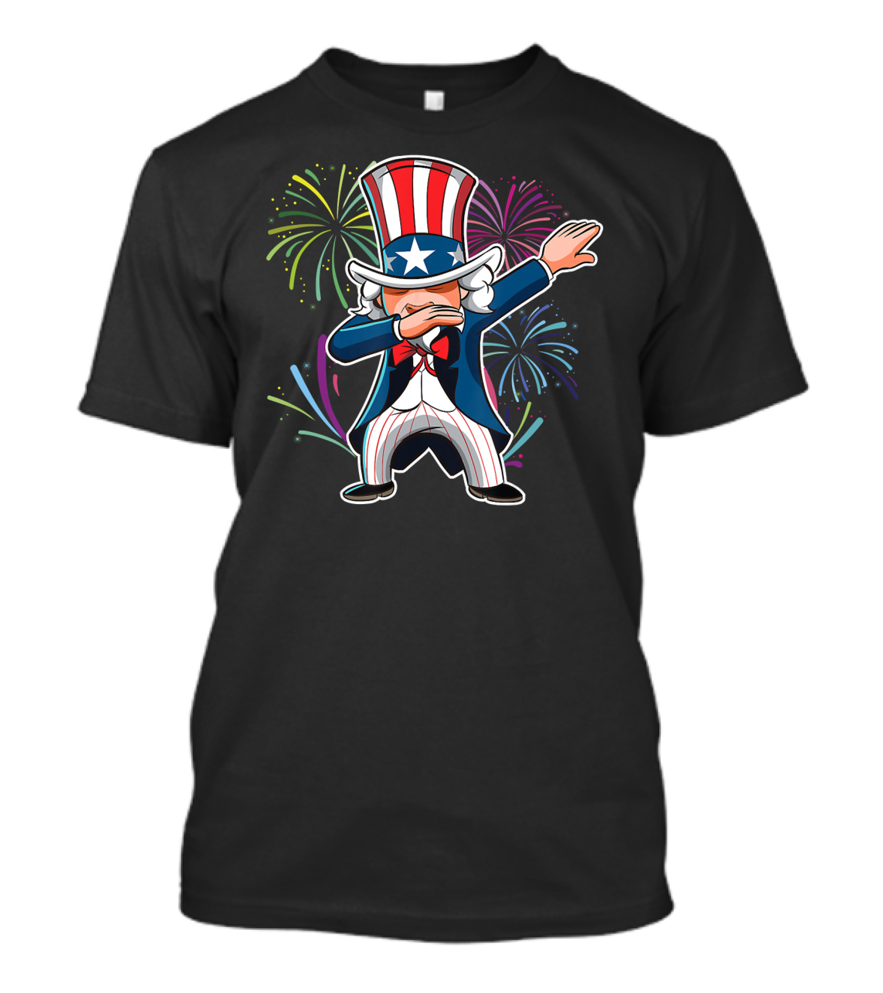 Dabbing Uncle Sam 4th Of July With Fireworks Kids Bo T-Shirt