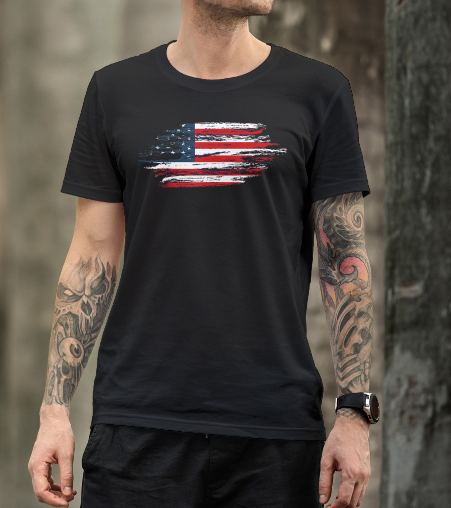 Distressed USA Flag Vintage American Flag T-Shirt
