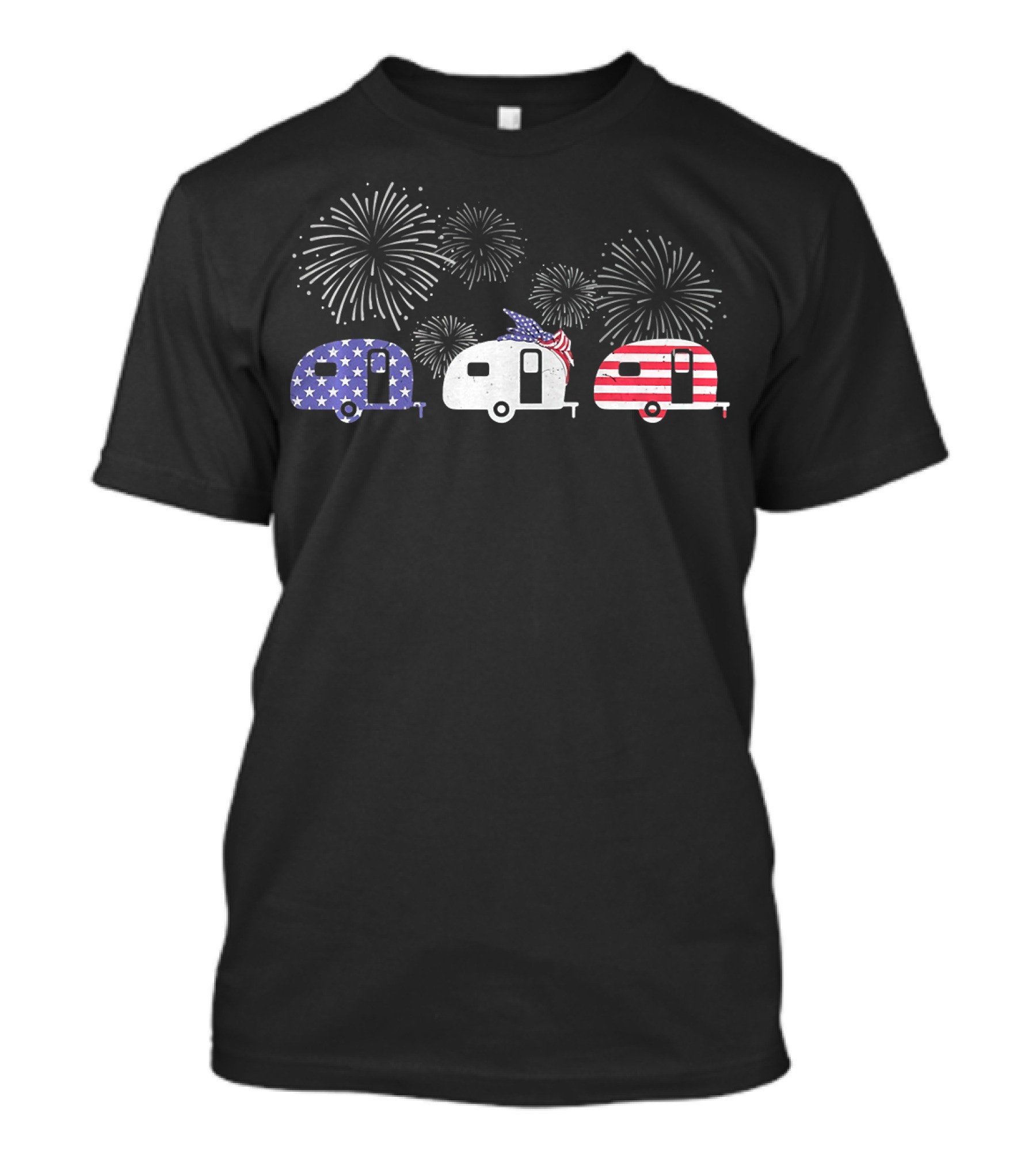 Fourth Of July Camping Humor Peace Love Fireworks T-Shirt