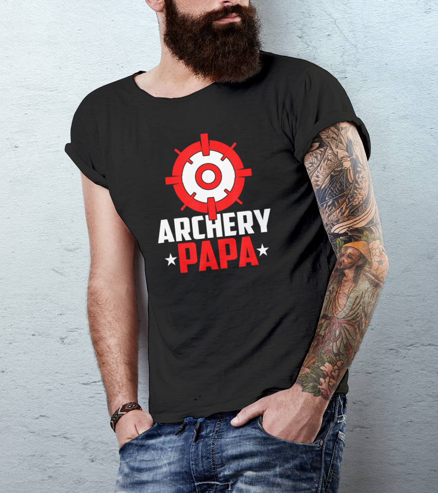 ARCHERY PAPA Archery Target Star Symbols Enthusiast T-Shirt