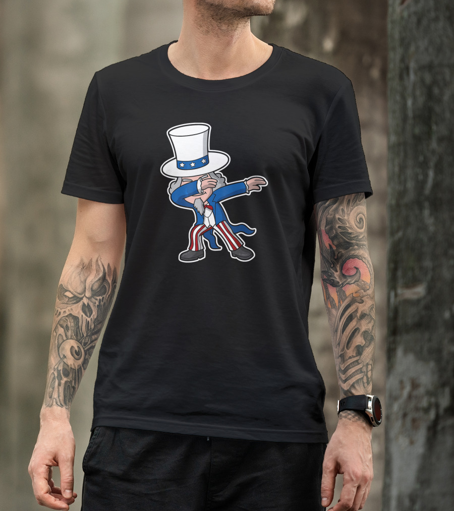 Dabbing Uncle Sam Independence Day Patriotic Dance T-Shirt