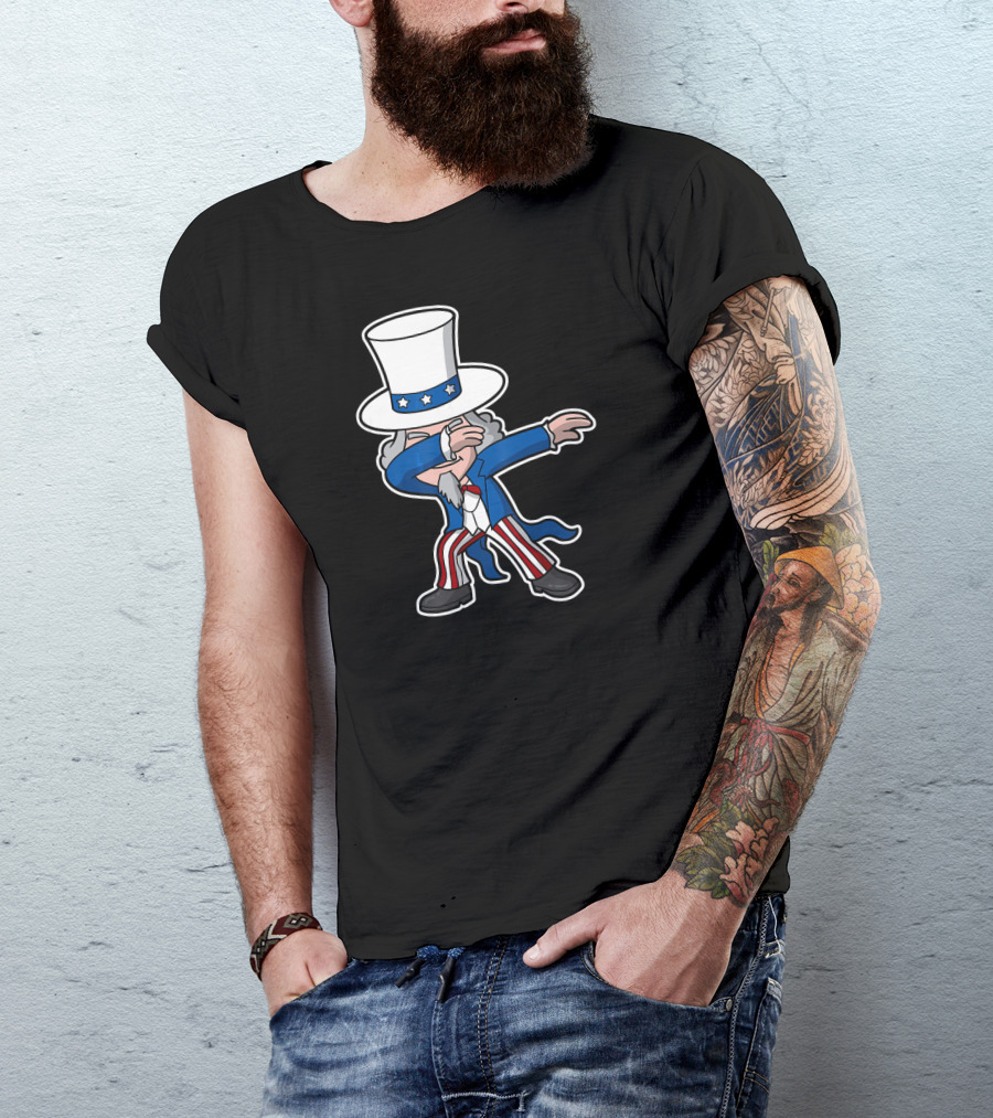 Dabbing Uncle Sam Independence Day Patriotic Dance T-Shirt