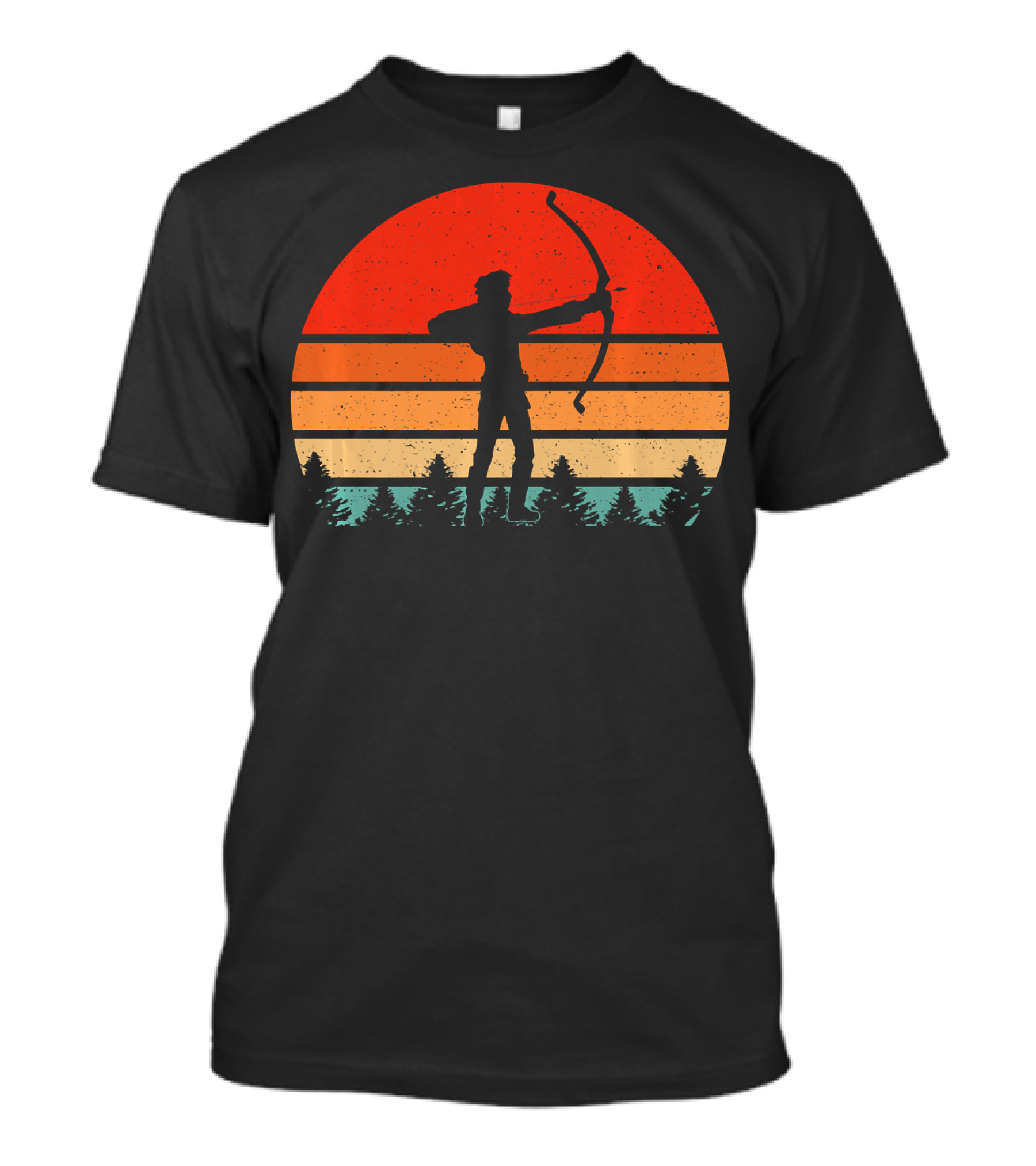 Vintage Funny Archery Retro Sunset Forest T-Shirt