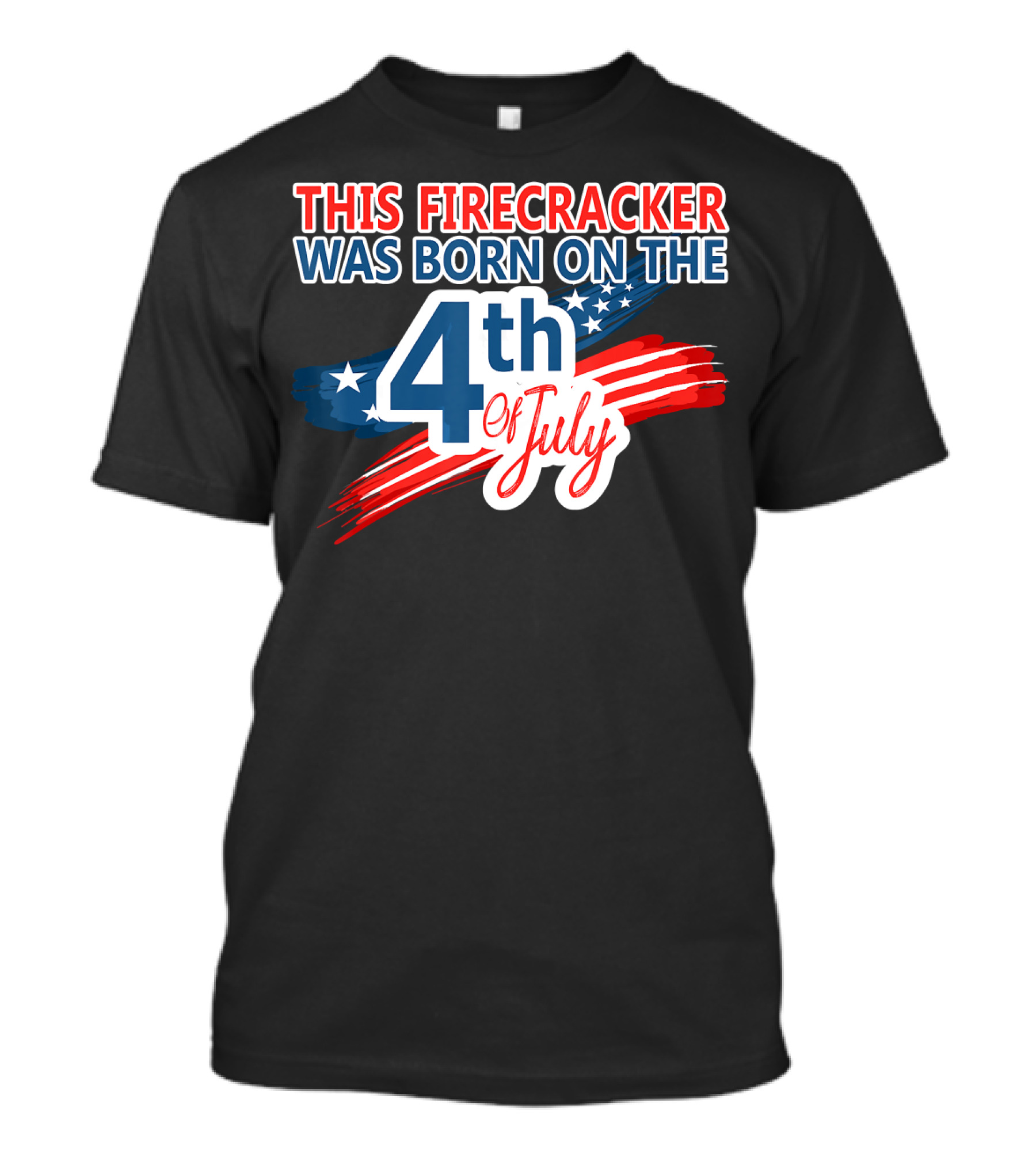 4th Of July Birthday Firecracker American Flag USA T-Shirt
