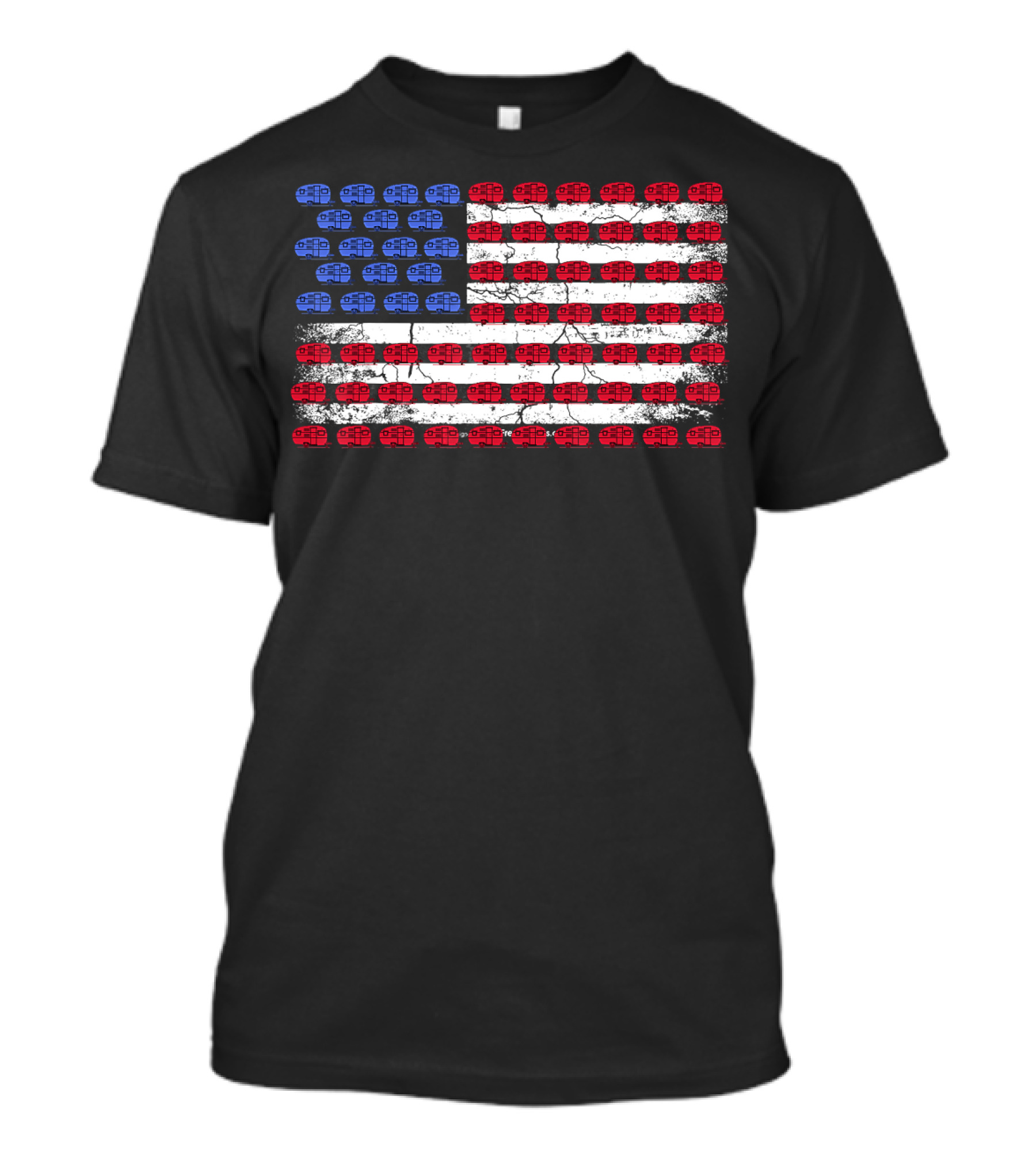 American Flag RV Camper Patriotic Camping US Flag Camper Vans T-Shirt