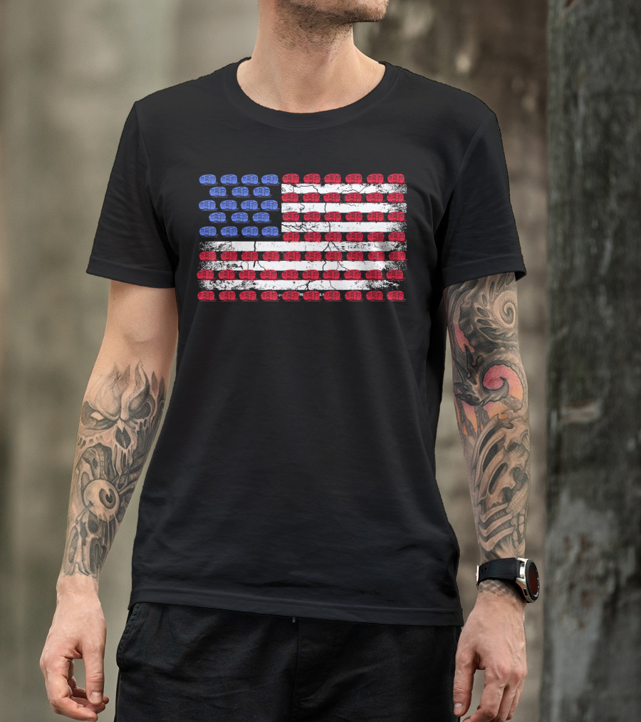 American Flag RV Camper Patriotic Camping US Flag Camper Vans T-Shirt