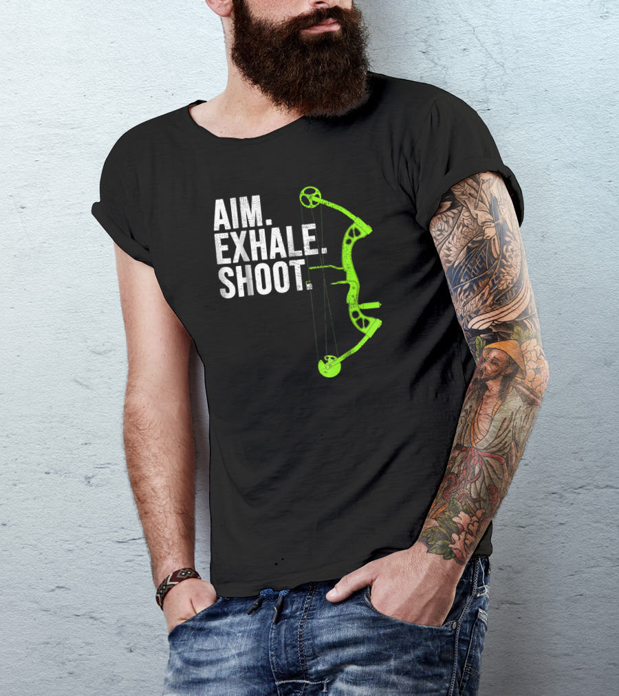 Aim Exhale Shoot Archery Bow Hunting T-Shirt