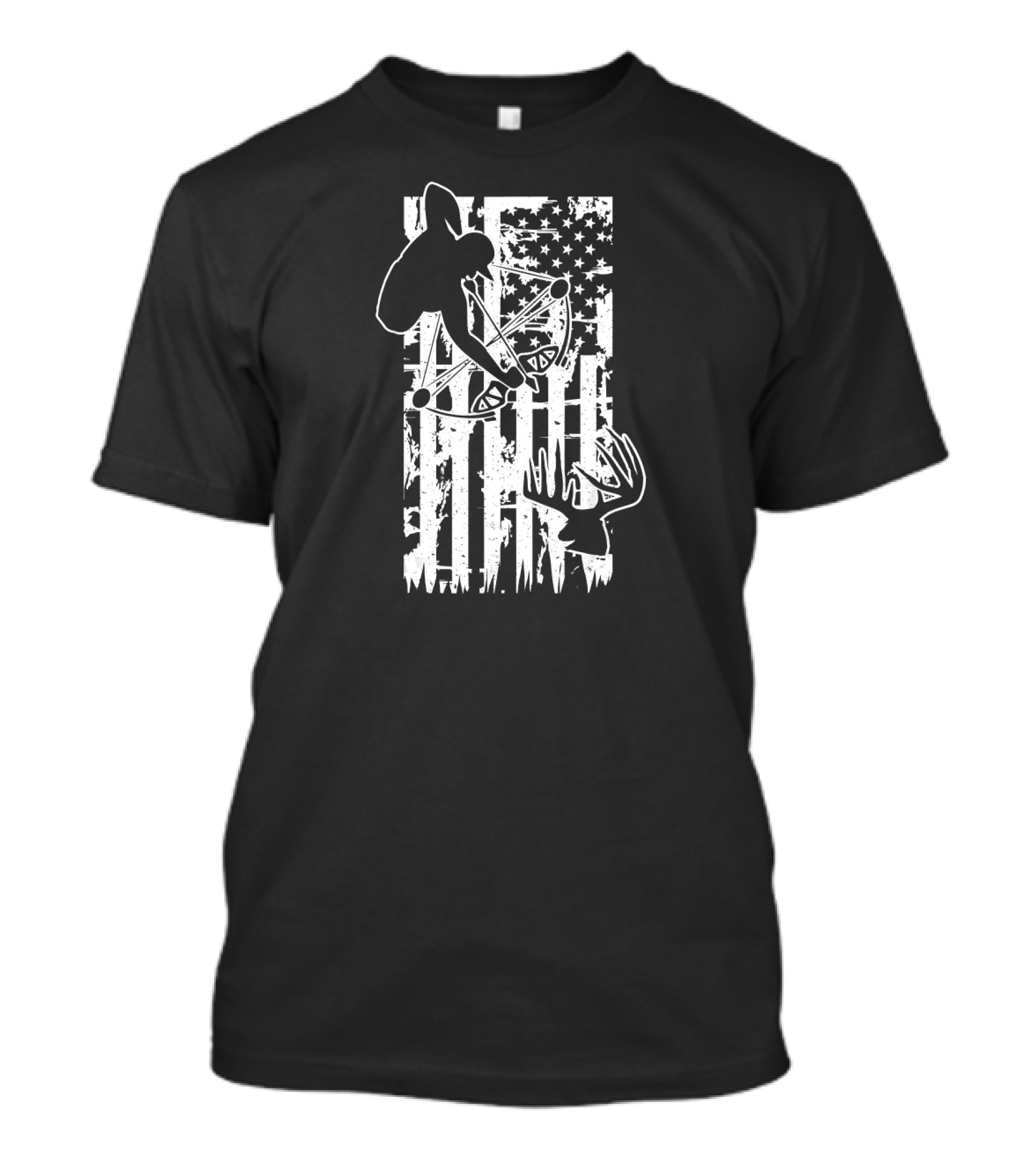 American Flag Archery Bow Hunting Deer T-Shirt