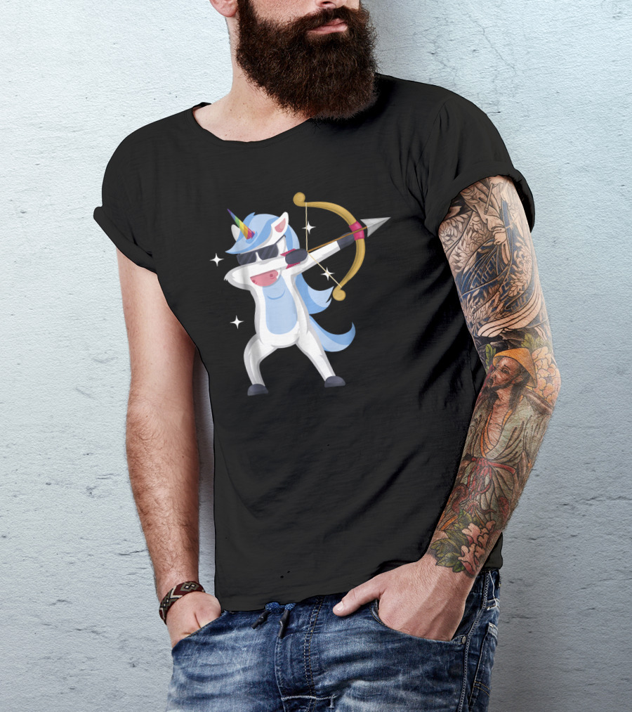 Archery Unicorn Dabbing With Bow And Arrow T-Shirt