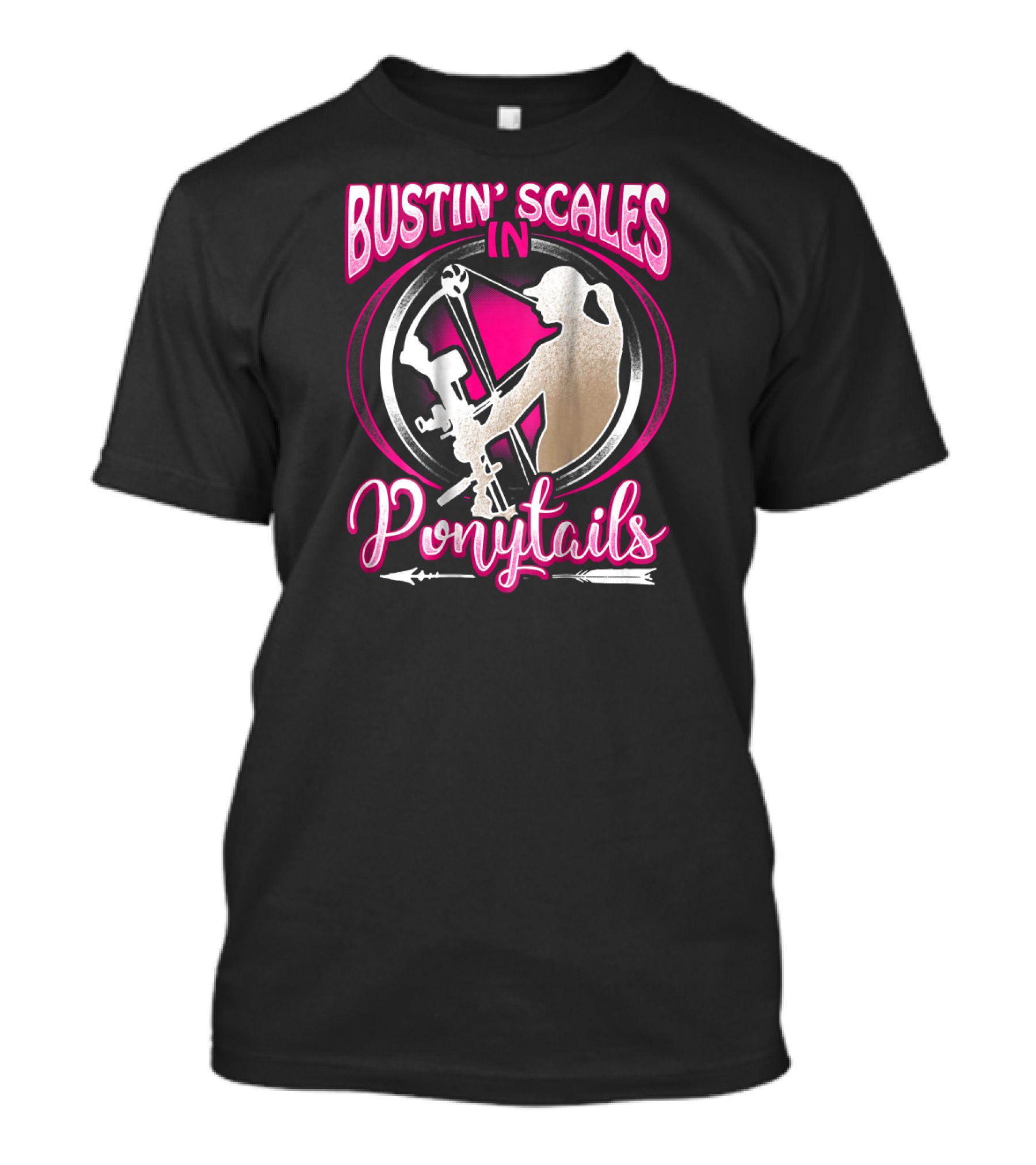 Bustin Scales In Ponytails Bowfishing T-Shirt