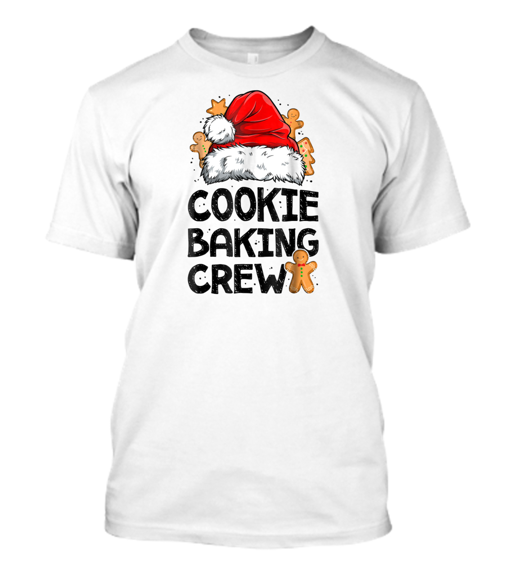 Cookie Baking Crew Gingerbread Santa Hat Christmas Fun T-Shirt