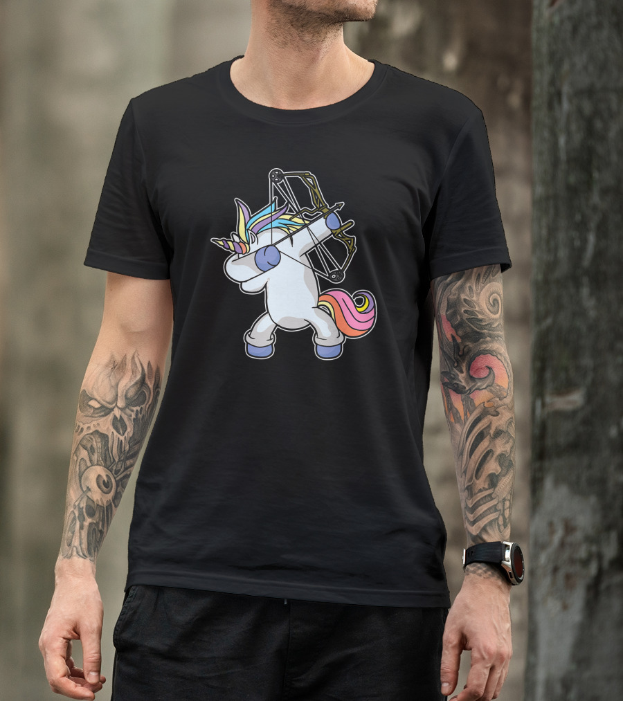 Dabbing Unicorn Archer With Bow Archery T-Shirt