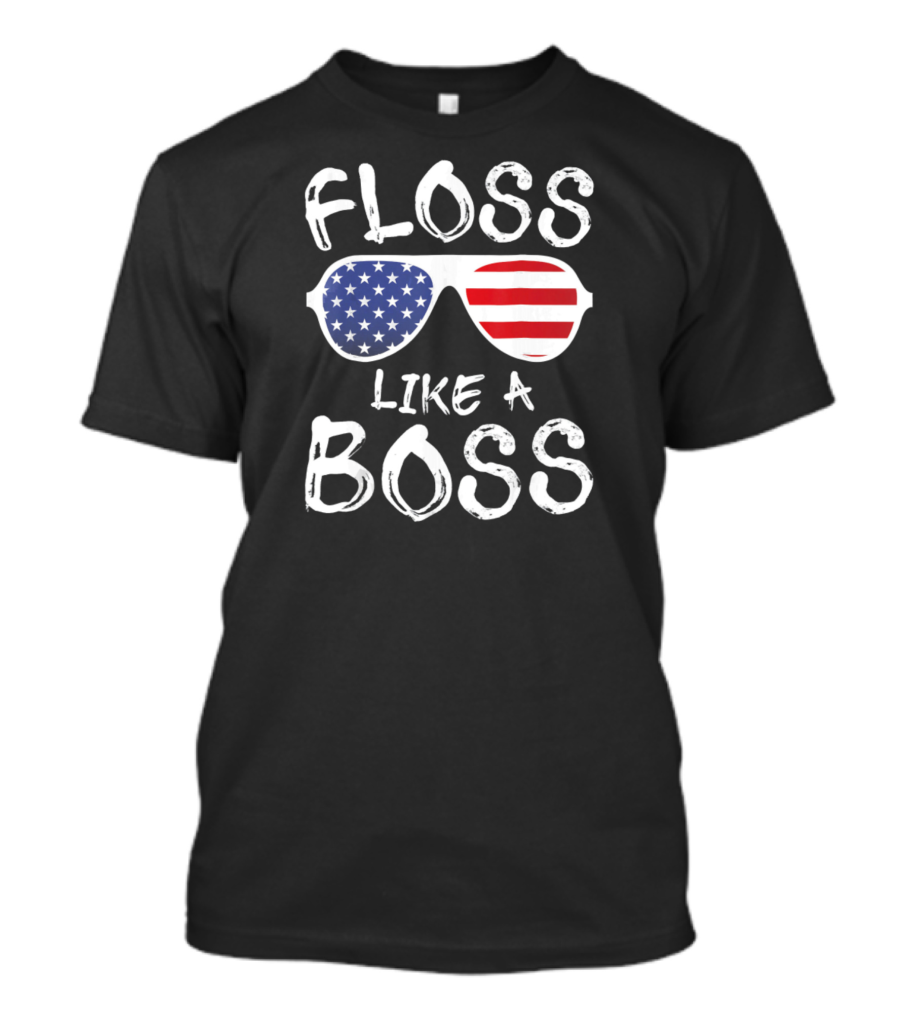 Floss Like A Boss 4th Of July American Flag Sunglasses T-Shirt