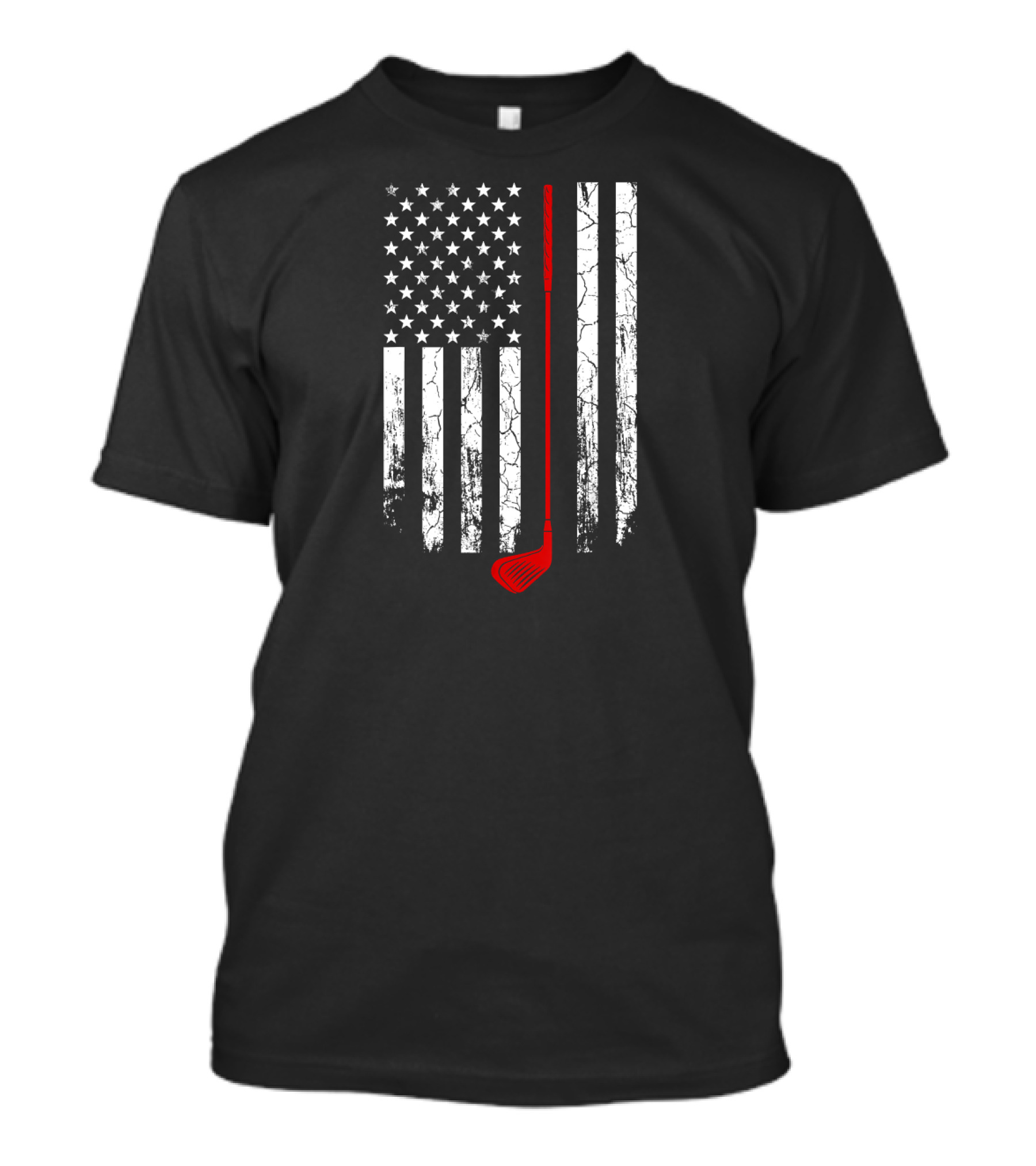 Vintage Golf Club American Flag Patriotic T-Shirt