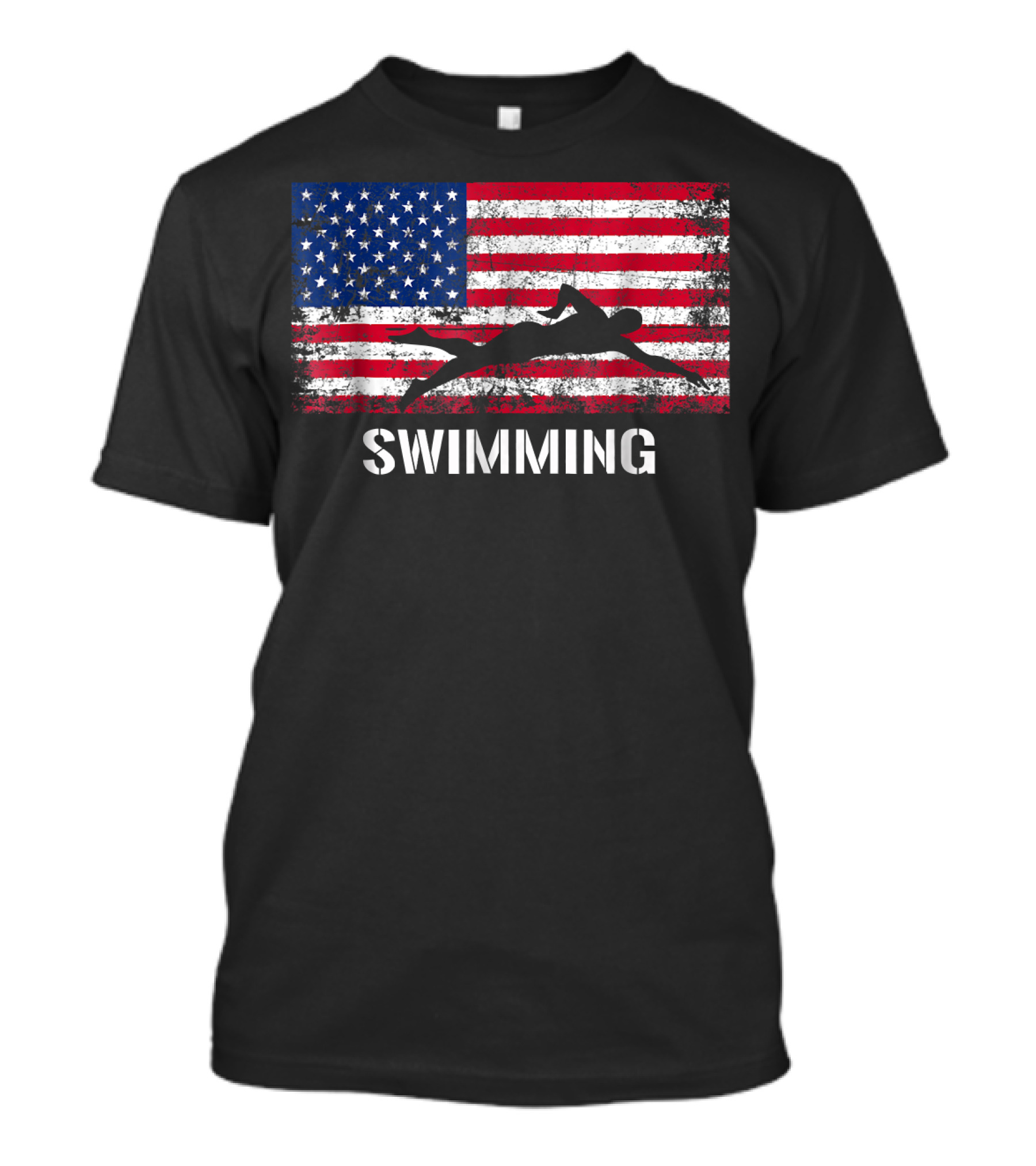 American Flag Swimming Team T-Shirt