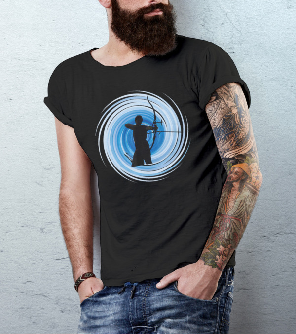 Blue Zen Archery Men's Silhouette In Swirl T-Shirt