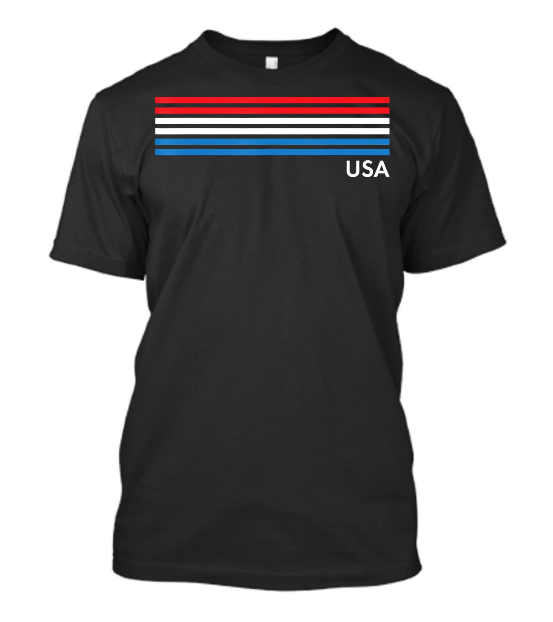 USA Red White Blue Stripes 4th Of July T-Shirt