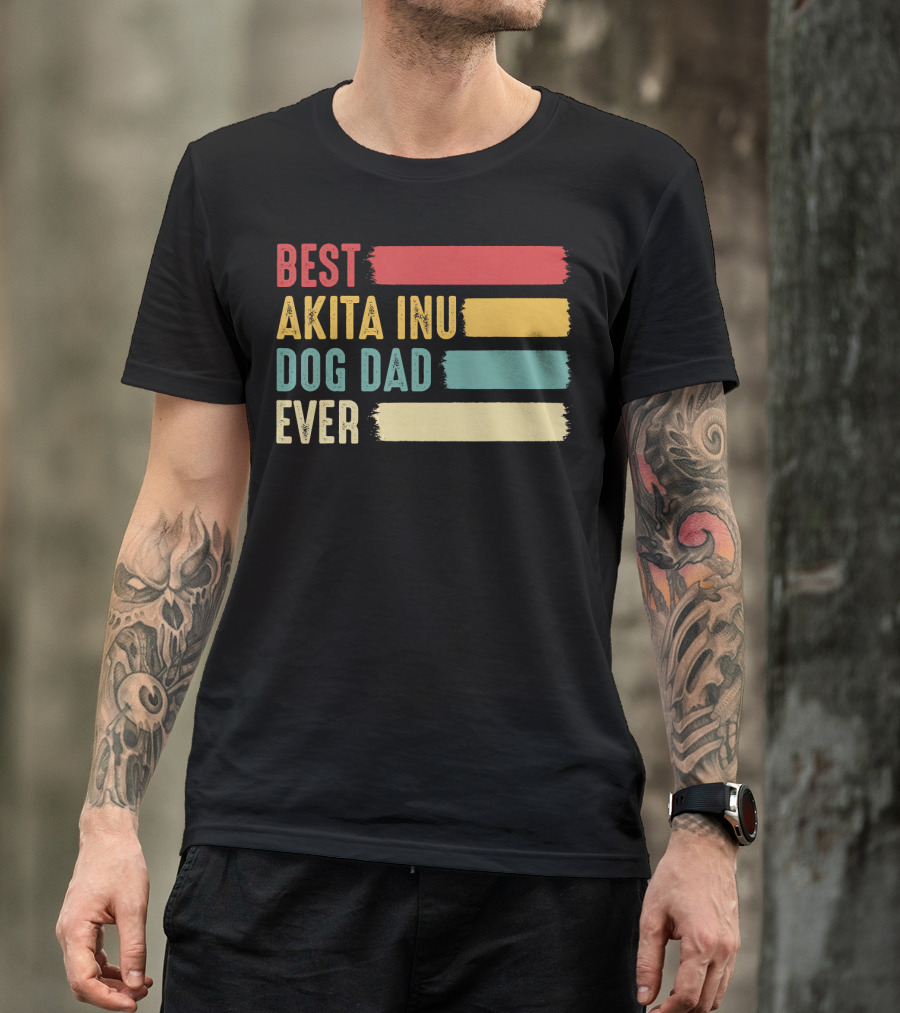 Best Akita Inu Dog Dad Ever Mens T-Shirt