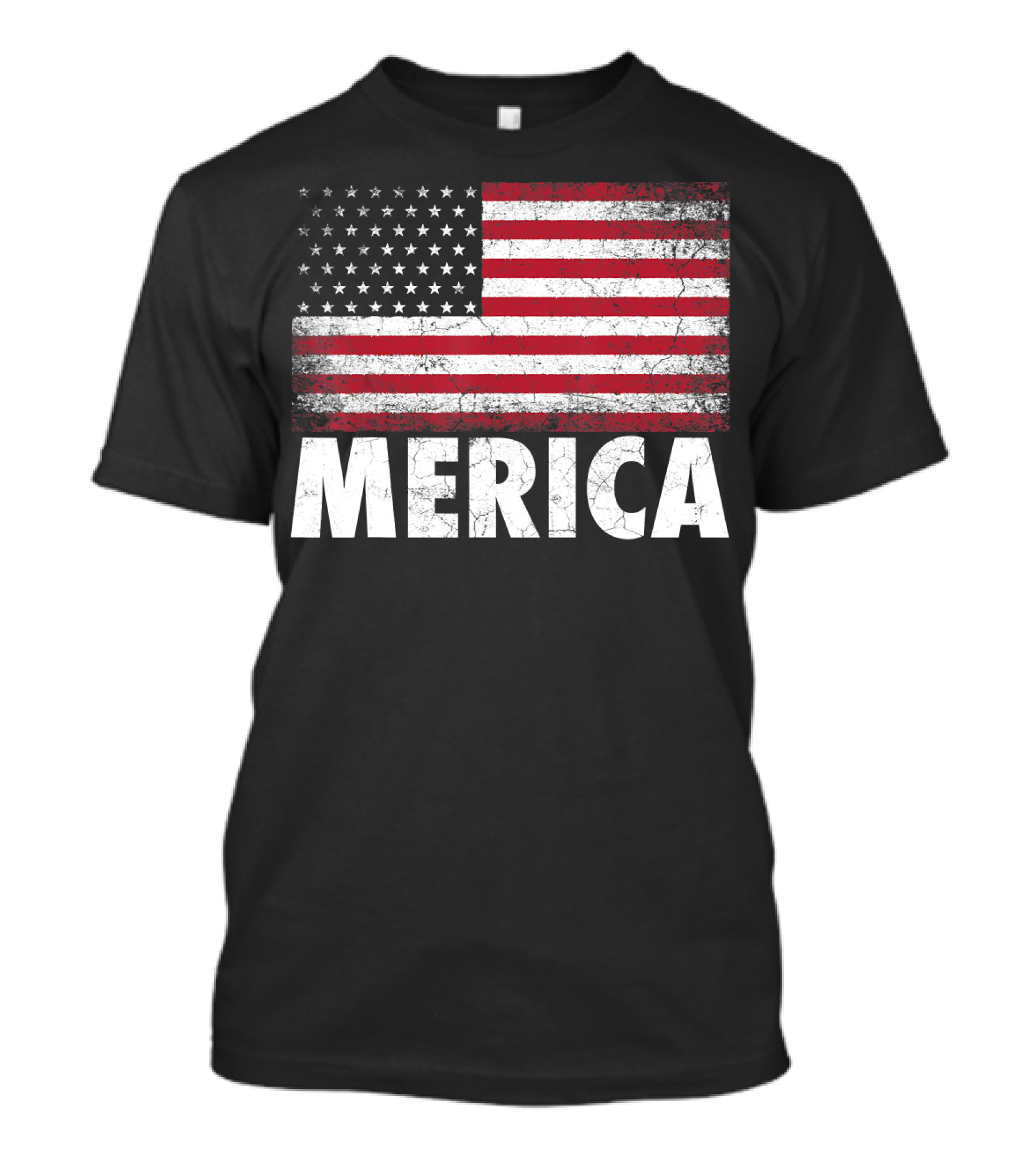 Merica American Flag Vintage Distressed Look T-Shirt