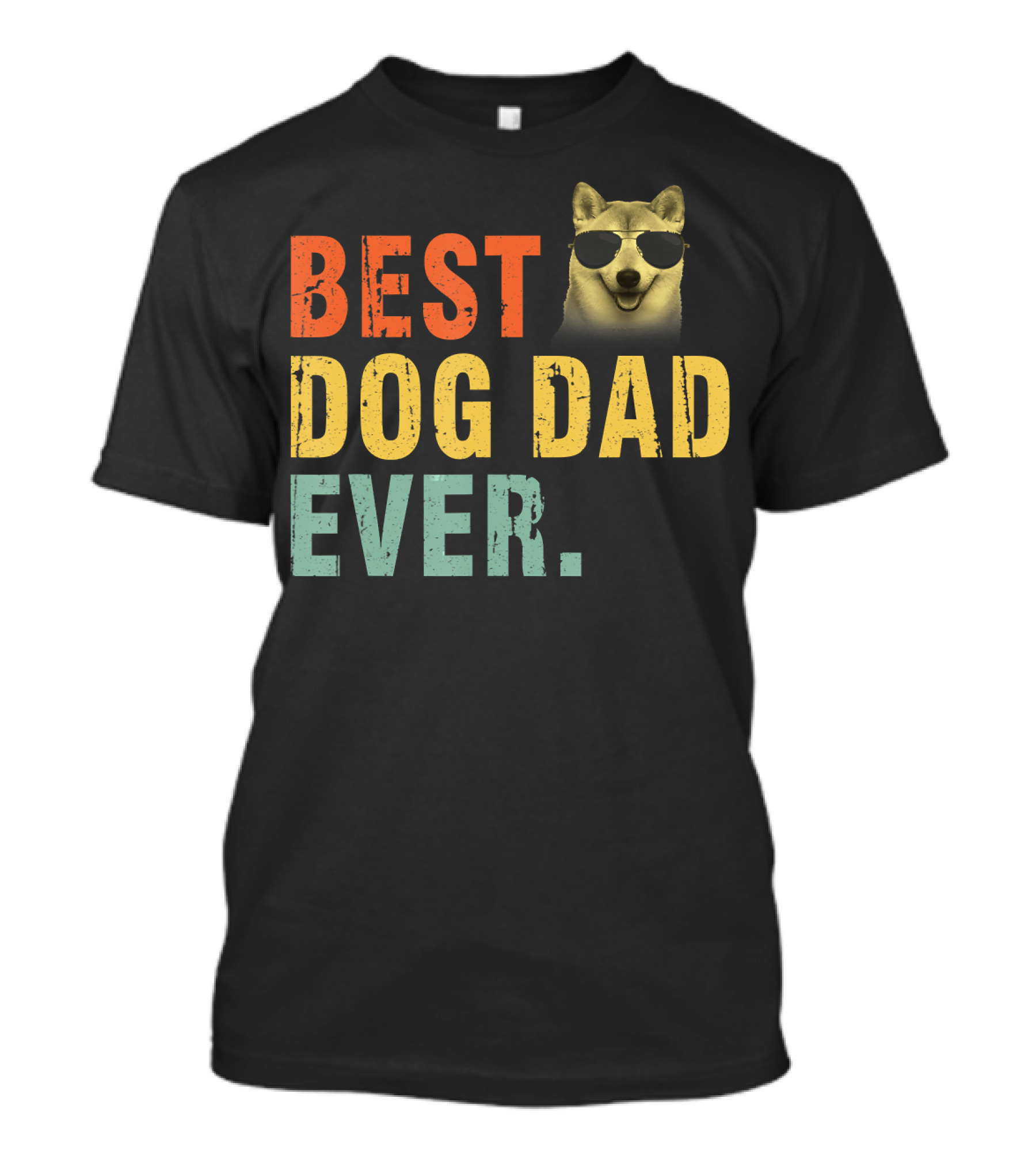 Best Dog Dad Ever Vintage Akita Sunglasses T-Shirt