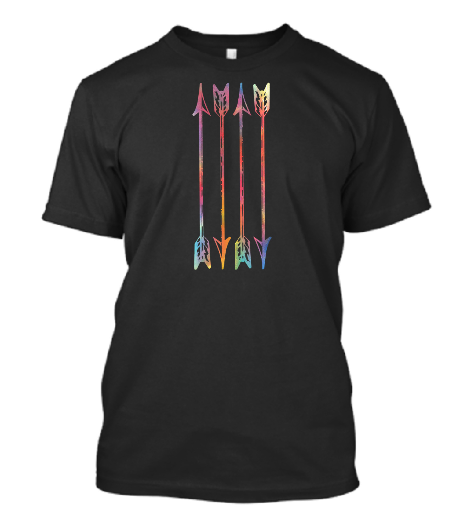 4 Arrows Tribal Archery Watercolor Tie Dye T-Shirt