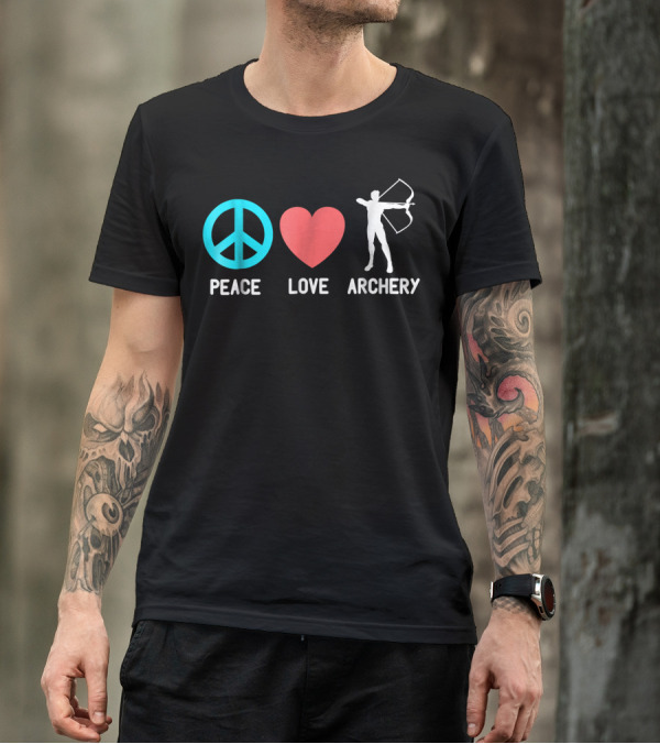 Peace Love Archery Symbol Icon جسد T-Shirt