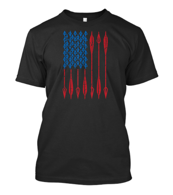 Archery USA American Flag Arrows Design With Blue And Red Elements T-Shirt