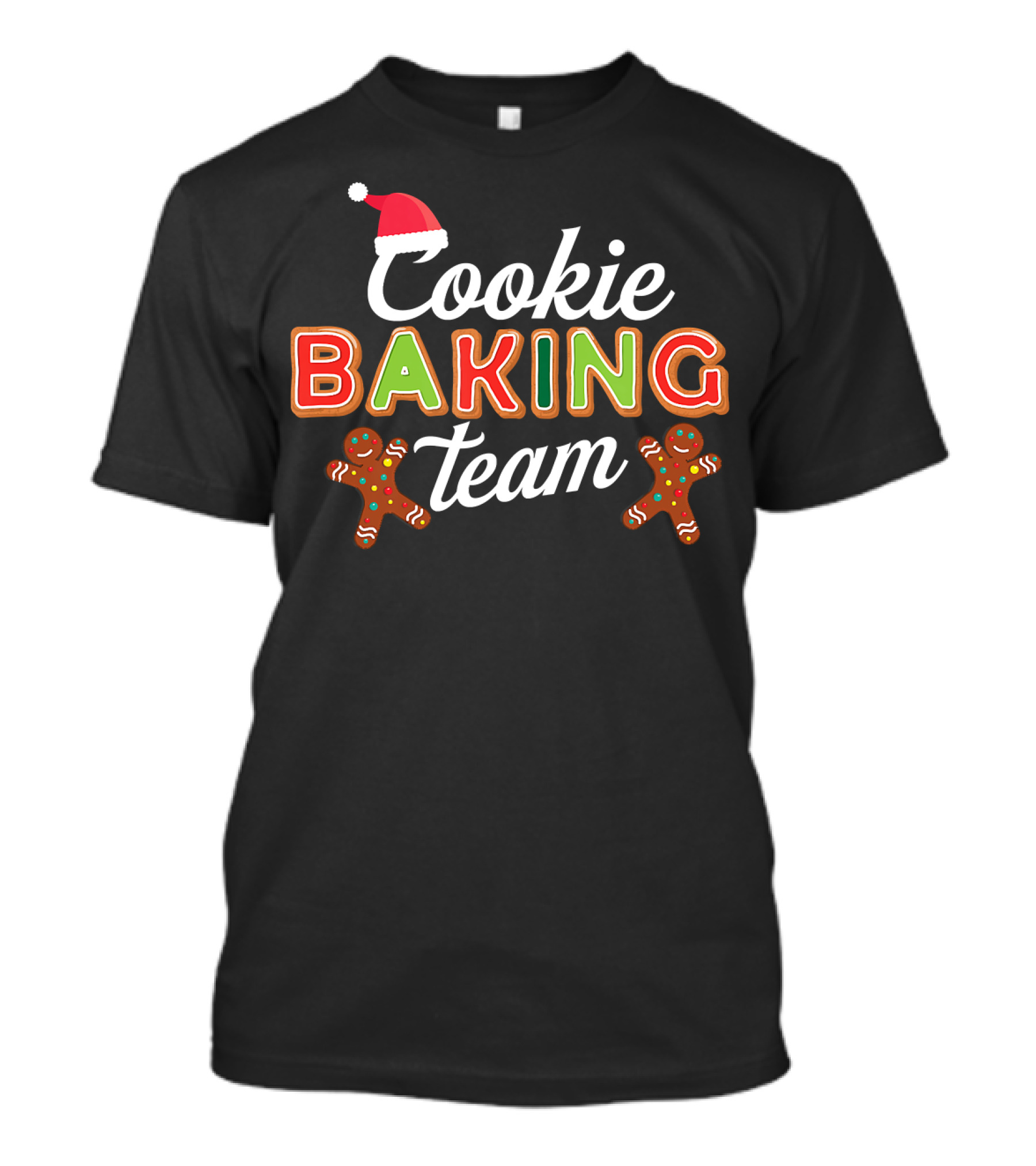 Cookie Baking Team Holiday Bake Cooks Santa Hat Gingerbread T-Shirt