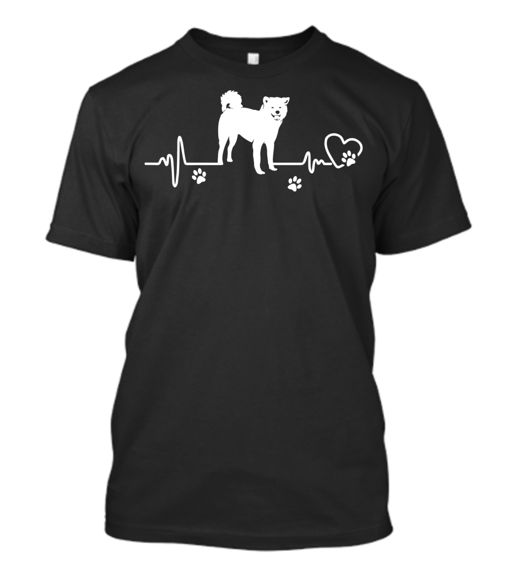My Akita Always In My Heart Heartbeat With Paw Prints T-Shirt