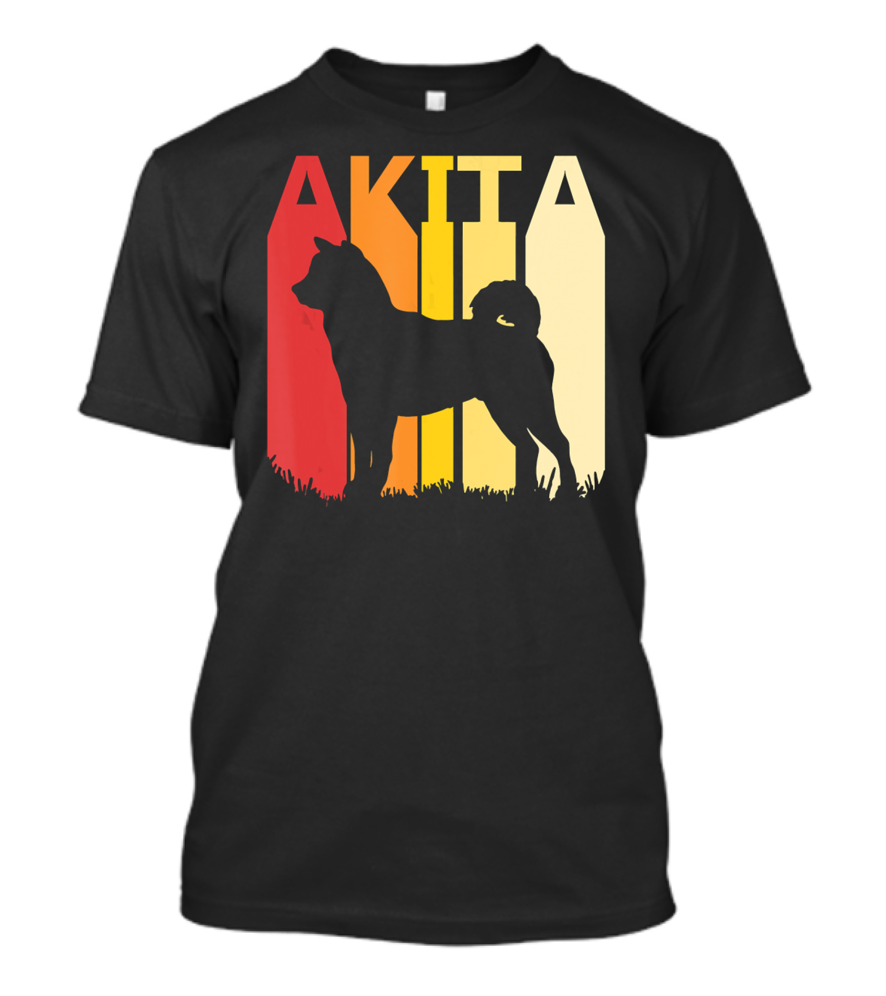 Retro Akita Dog Breed Silhouette Owner T-Shirt