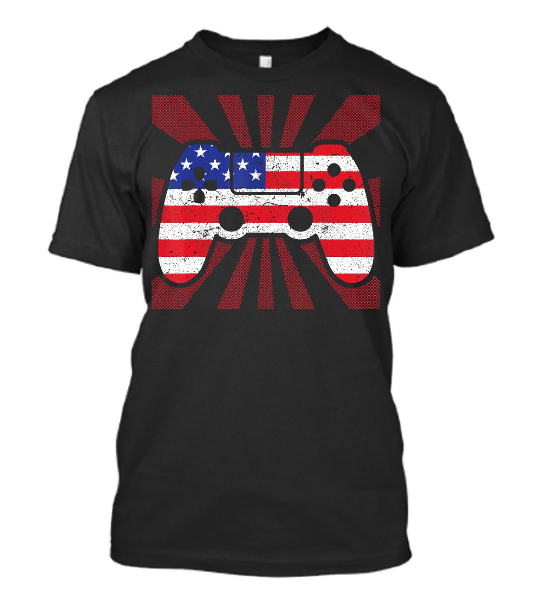 USA Flag Game Controller Patriotic 4th Of July T-Shirt