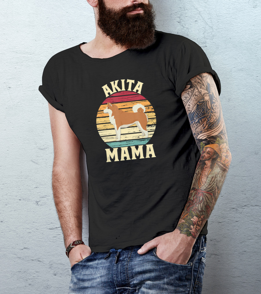 Akita Mama Vintage Dog Owner T-Shirt
