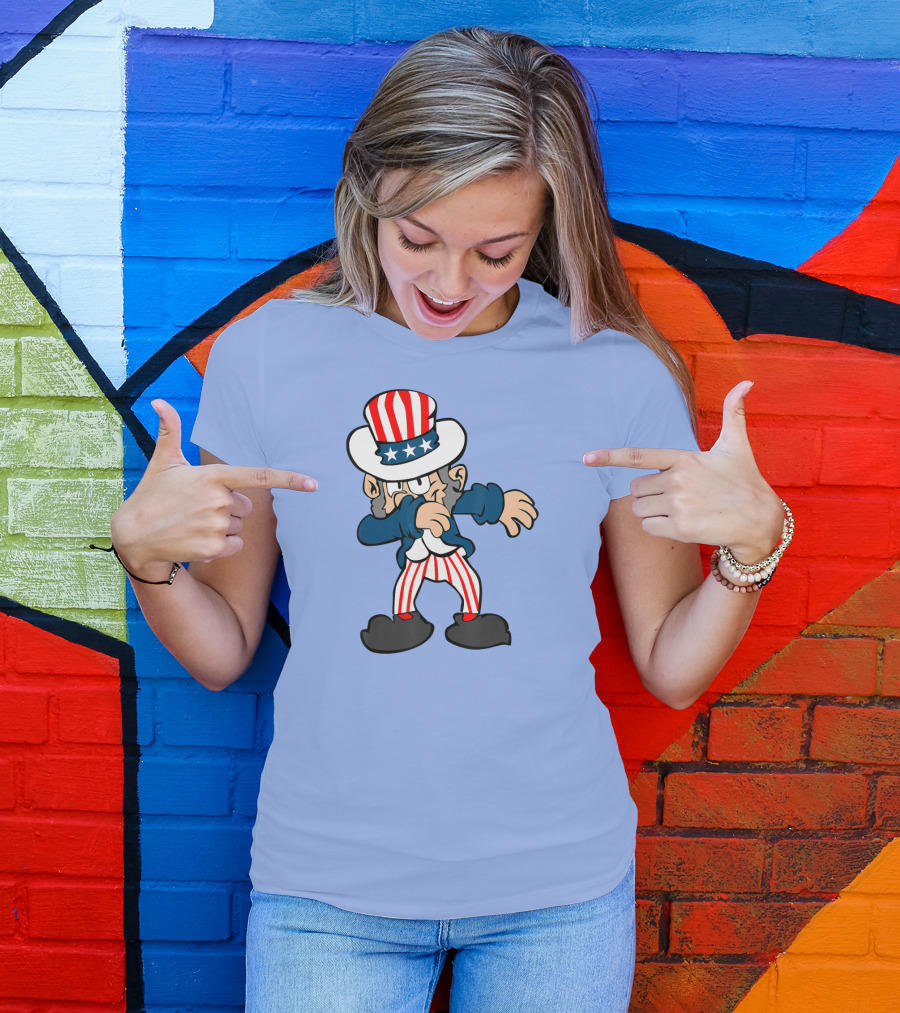 Dabbing Uncle Sam Patriotic 4th Of July Veteran Iconic American T-Shirt