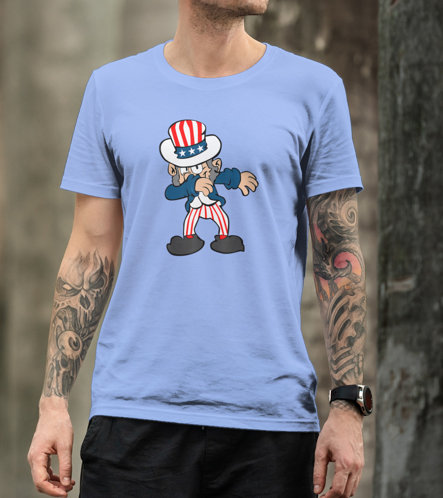 Dabbing Uncle Sam Patriotic 4th Of July Veteran Iconic American T-Shirt