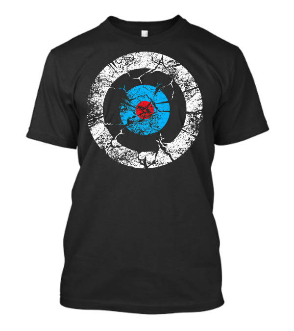 Cracked Archery Target With Blue And Red Bullseye For Funny Archer Athl T-Shirt